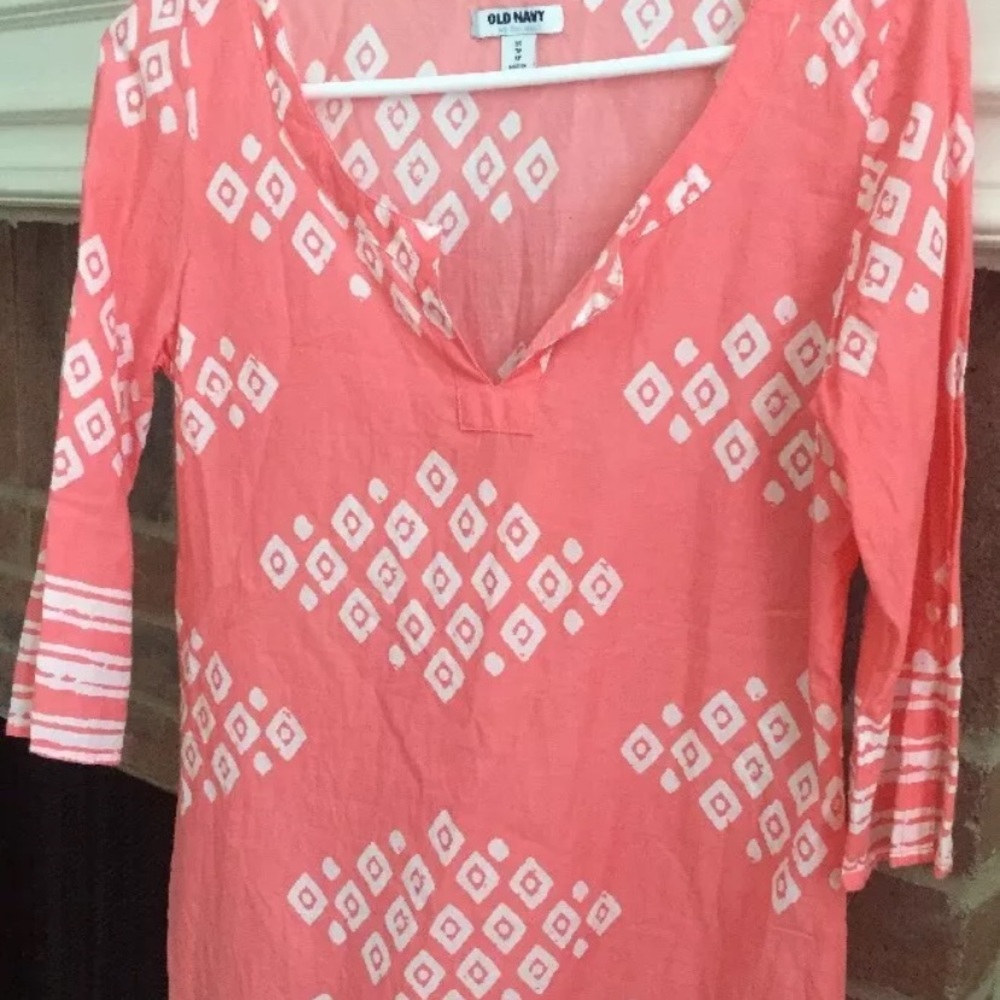 Old Navy Pink XS Swim Suit Cover Up Tunic Shirt